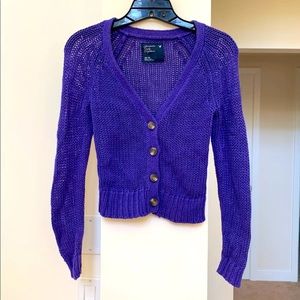 Purple knit cardigan sweater American eagle Xsmall